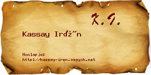 Kassay Irén névjegykártya